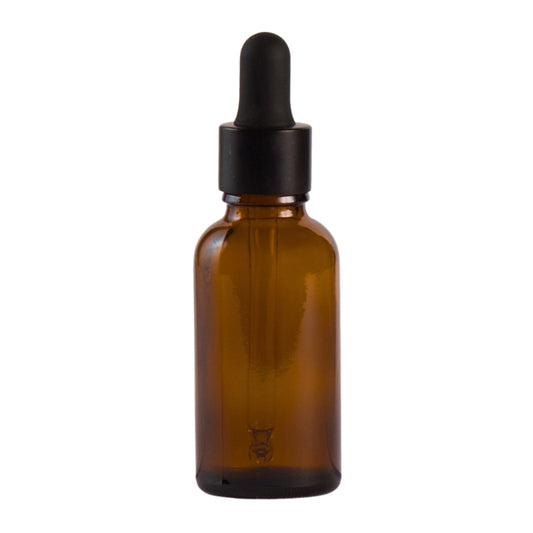 30ml Amber Glass Aromatherapy Bottle with Pipette - Matt Black (18/78)