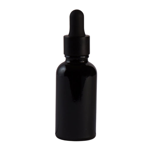 30ml Black Glass Aromatherapy Bottle with Pipette - Matt Black (18/78)