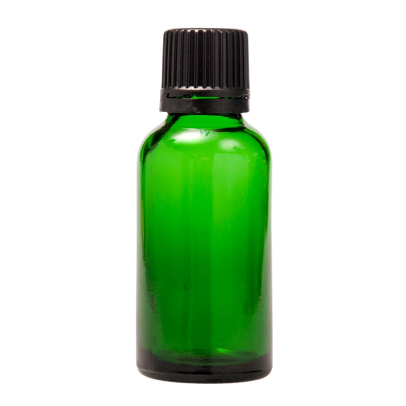 30ml Green Glass Bottle with Slow Flow Dropper Cap - Black