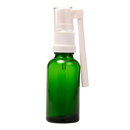 30ml Green Glass Aromatherapy Bottle with Throat Sprayer (18/65)