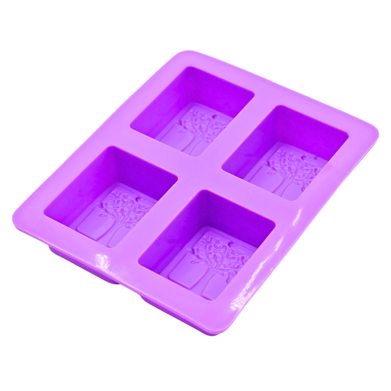 4 Cavity Silicone Soap Mold - Life Tree