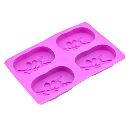 4 Cavity Silicone Soap Mold - Olive Tree