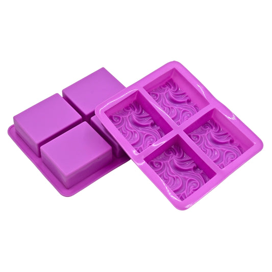 4 Cavity Silicone Soap Mold - Waves