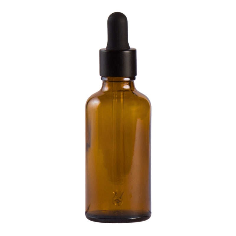 Buy 50ml Amber Glass Aromatherapy Bottle with Pipette - Matt Black (18/ ...