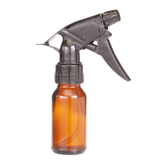 50ml Amber Glass Generic Bottle with Trigger Spray - Black (28/410)