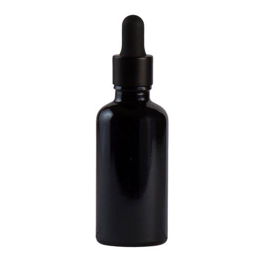 50ml Black Glass Aromatherapy Bottle with Pipette - Matt Black (18/89)