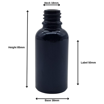 50ml Black Glass Aromatherapy Bottle