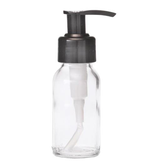50ml Clear Glass Generic Bottle with Pump Dispenser - Black (28/410)