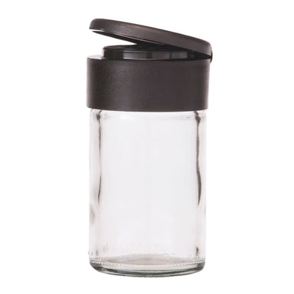 50ml Clear Glass Shaker Jar with 19 Hole Shaker - Black