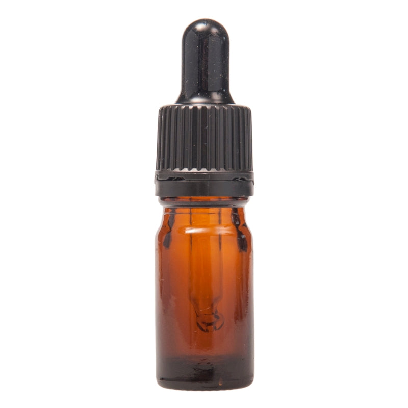 5ml Amber Glass Aromatherapy Bottle with Pipette - Black (18/52)