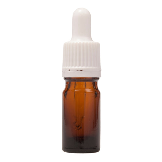 5ml Amber Glass Aromatherapy Bottle with Pipette - White (18/52)