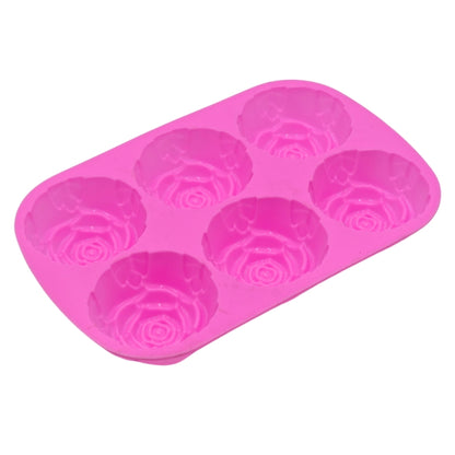 6 Cavity Silicone Soap Mold - Rose