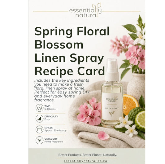 Spring Floral Blossom Linen Spray Recipe Card