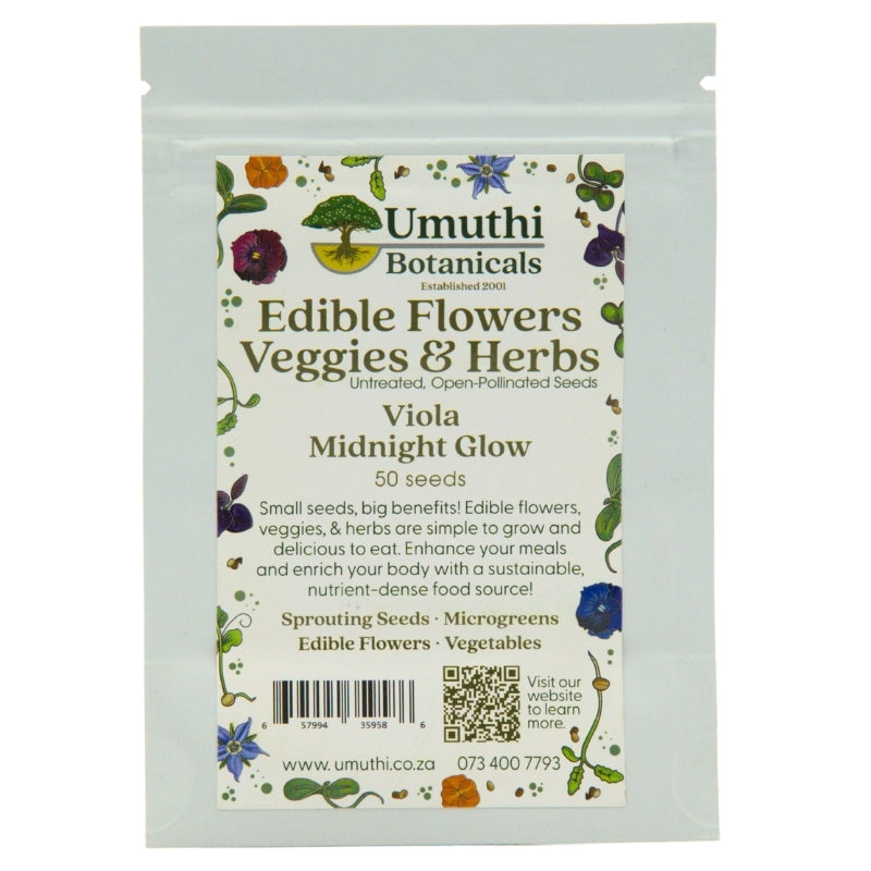 Umuthi Viola Midnight Glow (Edible Flowers) Growing Seeds