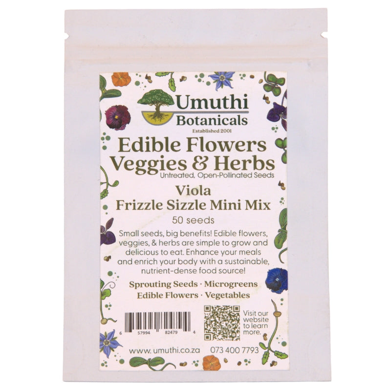 Umuthi Viola Frizzle Sizzle Mini Mix (Edible Flowers) Growing Seeds