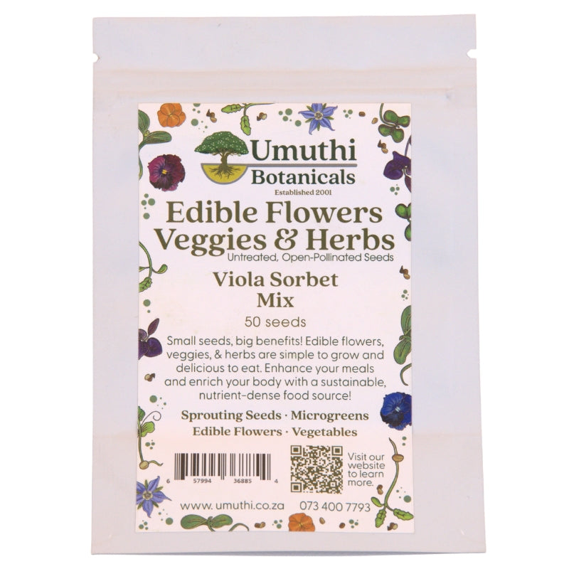Umuthi Viola Sorbet Mix (Edible Flowers) Growing Seeds