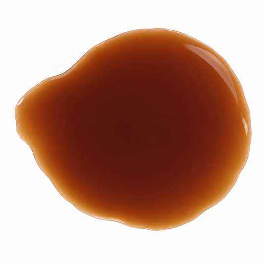 Illustrative liquid swatch of Essentially Natural Liquorice Root Extract in natural propanediol, on a white background.