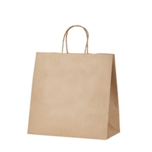 90gsm Kraft Gusseted Bag with Paper Twist Handles