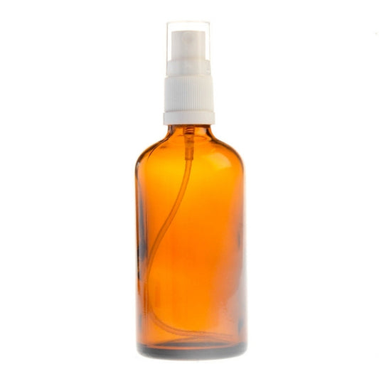 100ml Amber Glass Aromatherapy Bottle with Spritzer - White (18/410)