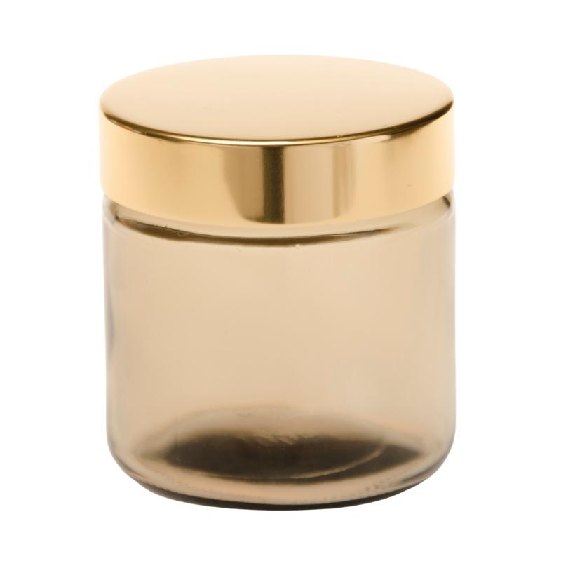 100ml Amberised Glass Jar with Gold Lid (58/400)