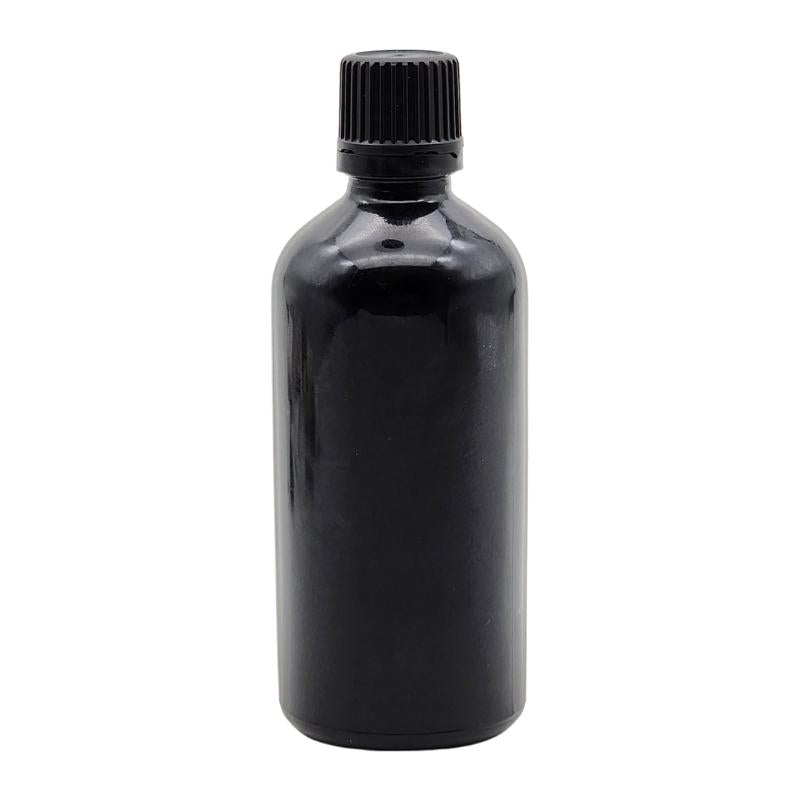 100ml Black Glass Aromatherapy Bottle with Dropper Cap - Black