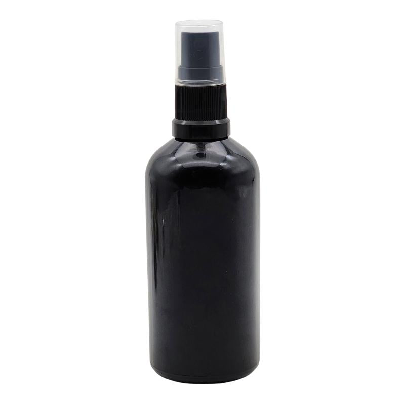 100ml Black Glass Aromatherapy Bottle with Spritzer - Black (18/410)