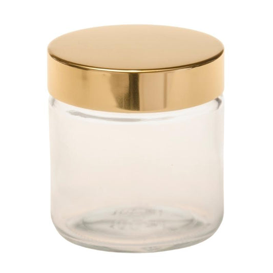 100ml Clear Glass Jar with Gold Lid (58/400)