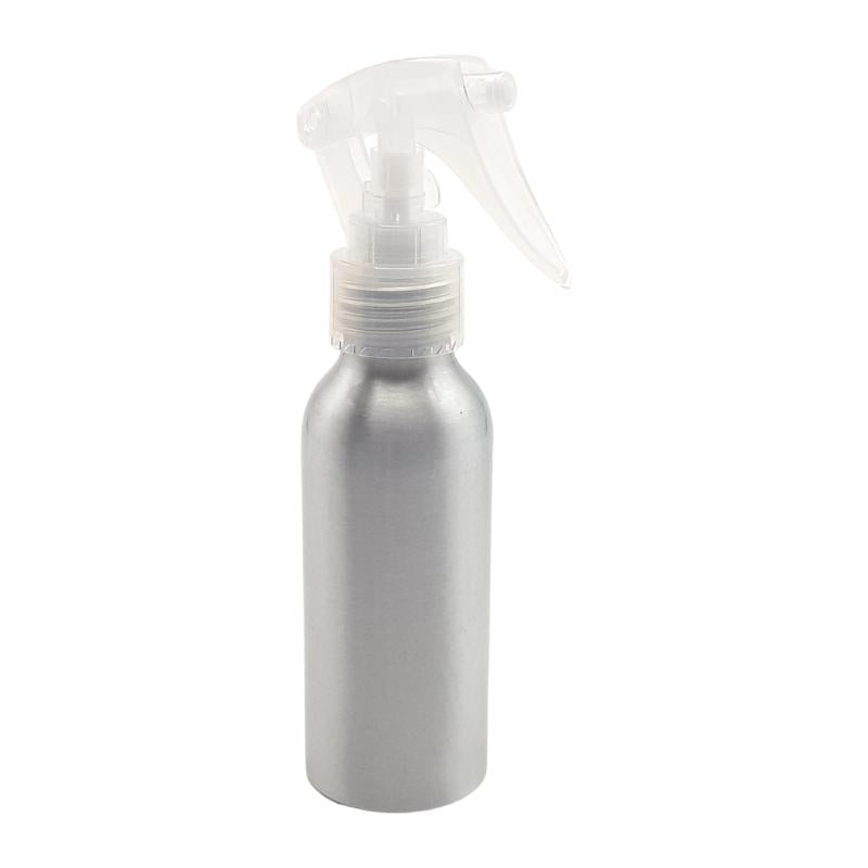 100ml Silver Aluminium Bottle with LDPE Trigger Spray - Natural (24/410)