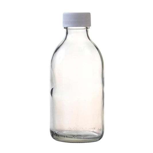 100ml Clear Glass Generic Bottle with Screw Cap - White (28/410)