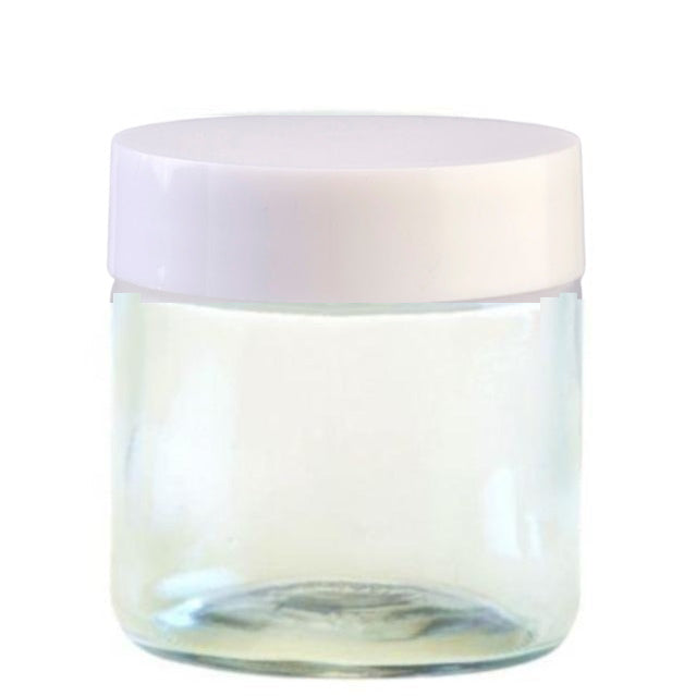 100ml Clear Glass Jar with White Lid (58/400)