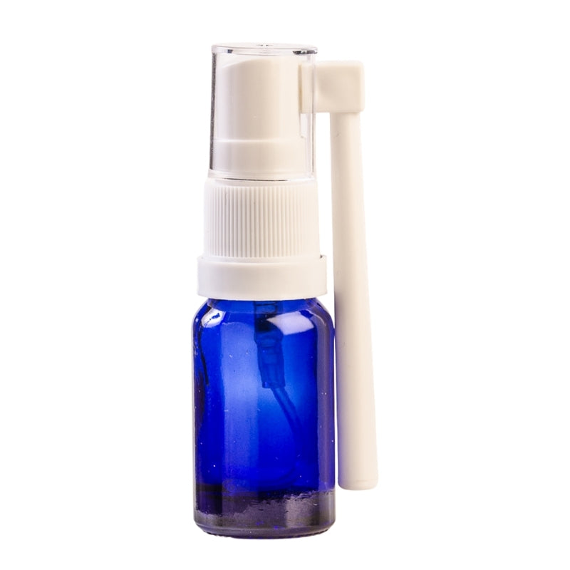 10ml Blue Glass Aromatherapy Bottle with Throat Sprayer (18/65)