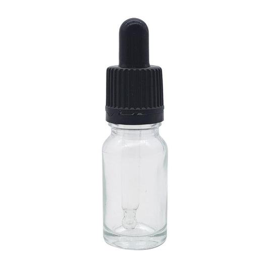 10ml Clear Glass Aromatherapy Bottle with Pipette - Black (18/60)