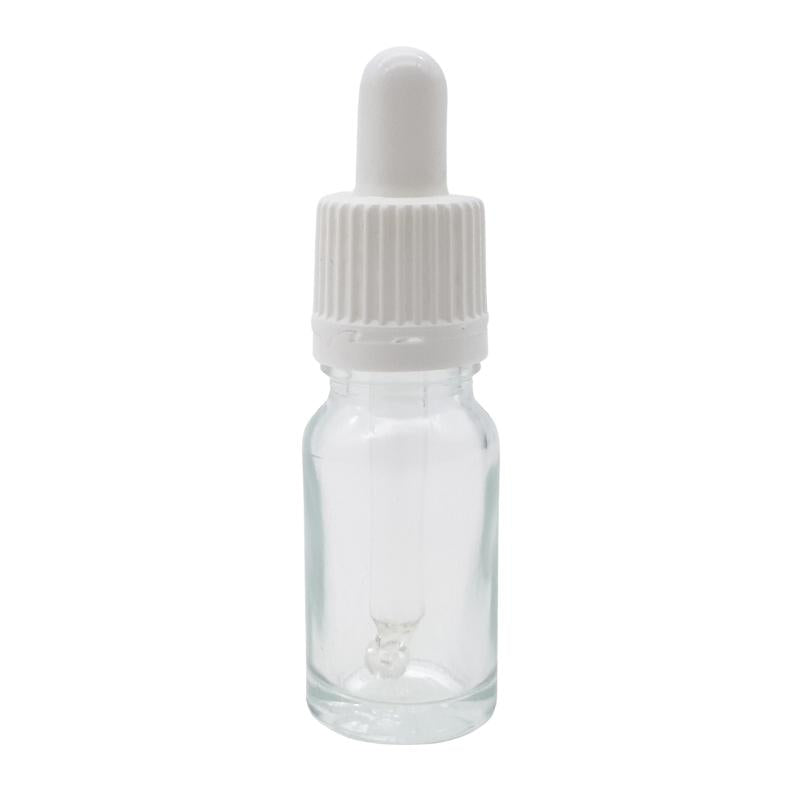 10ml Clear Glass Aromatherapy Bottle with Pipette - White (18/60)