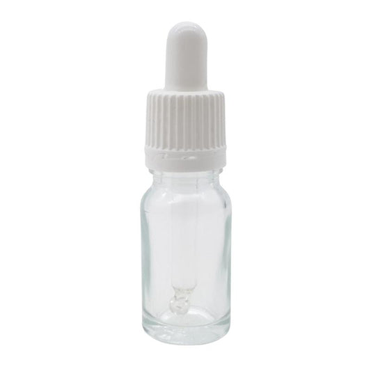 10ml Clear Glass Aromatherapy Bottle with Pipette - White (18/60)