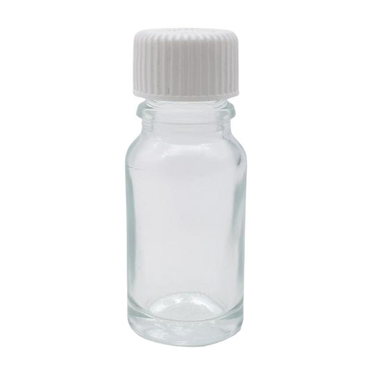 10ml Clear Glass Aromatherapy Bottle with Screw Cap - White (18/410)