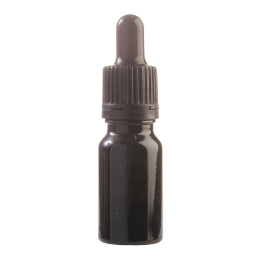 10ml Black Glass Aromatherapy Bottle with Pipette - Black (18/60)