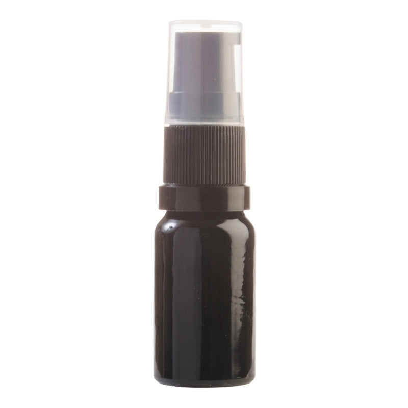 10ml Black Glass Aromatherapy Bottle with Serum Pump - Black (18/410)