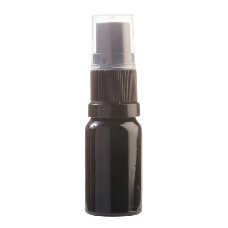 10ml Black Glass Aromatherapy Bottle with Spritzer - Black (18/410)