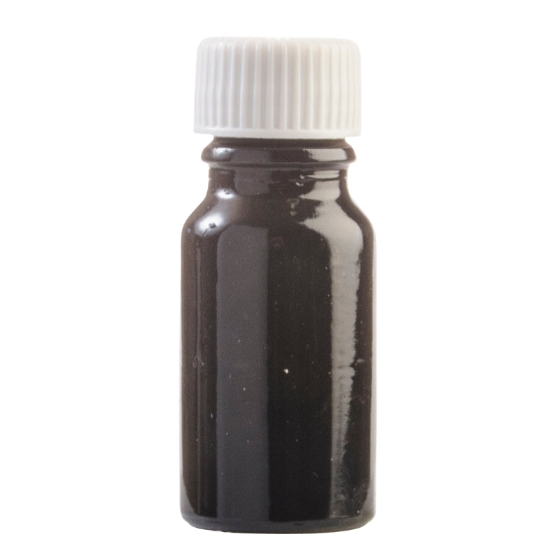 10ml Black Glass Aromatherapy Bottle with Screw Cap - White (18/410)