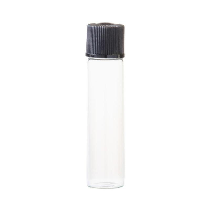 10ml Clear Glass Vial (13 Neck) With Screw Cap - Black (13/415)