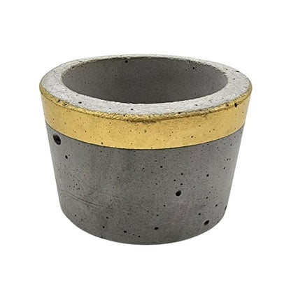 150ml Gold Rim Concrete Candle Holder