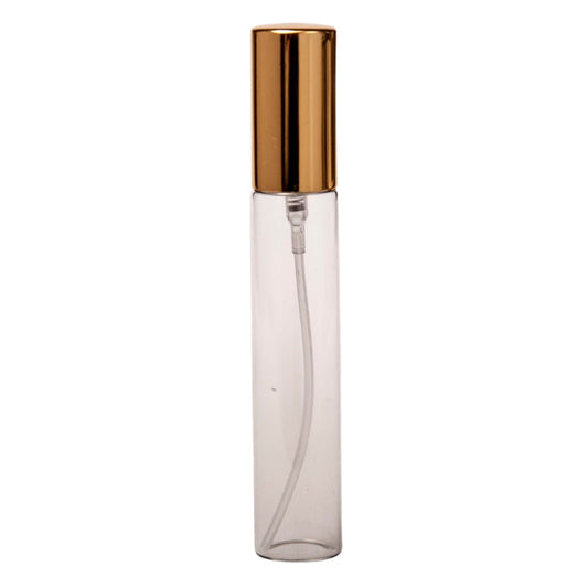 15ml Clear Glass Perfume Bottle & Gold Atomiser