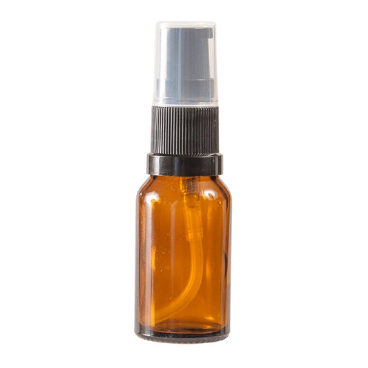 15ml Amber Glass Aromatherapy Bottle with Serum Pump - Black (18/410)