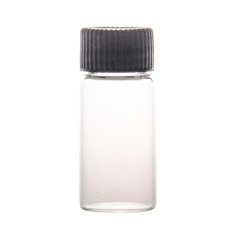 10ml Clear Glass Vial (18 neck) With Screw Cap - Black (18/410)