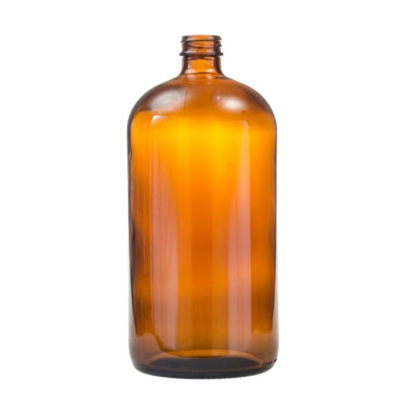 1 Litre Amber Glass Medical Round Bottle