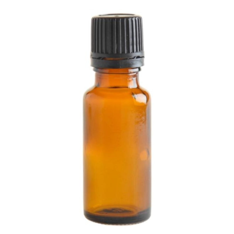 20ml Amber Glass Aromatherapy Bottle with Dropper Cap - Black - Essentially Natural