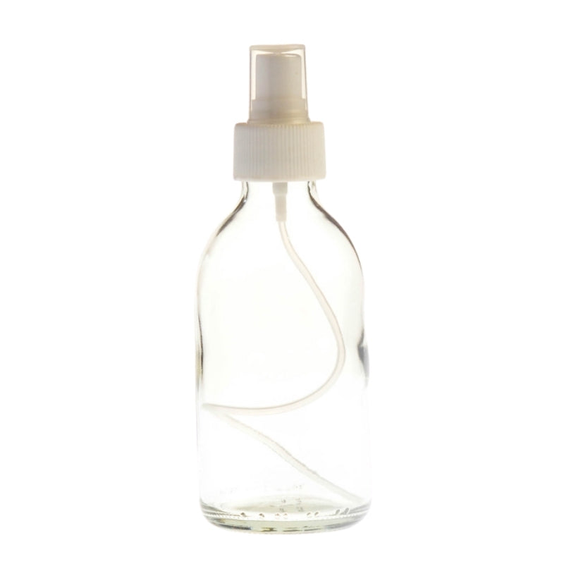 200ml Clear Glass Generic Bottle with Atomiser Spray - White (28/410)