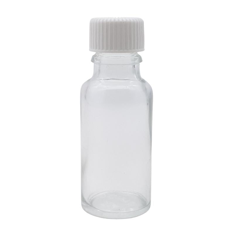 20ml Clear Glass Aromatherapy Bottle with Screw Cap - White (18/410)