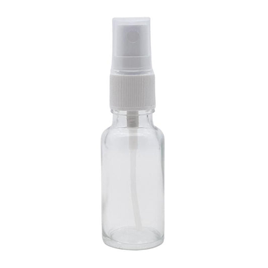 20ml Clear Glass Aromatherapy Bottle with Spritzer - White (18/410)