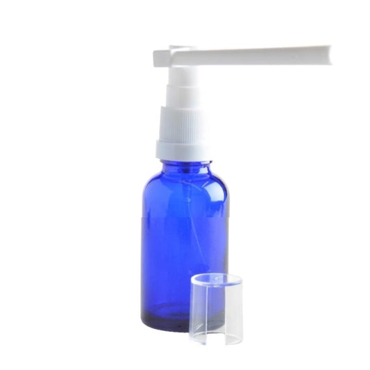 20ml Blue Glass Aromatherapy Bottle with Throat Sprayer (18/65)
